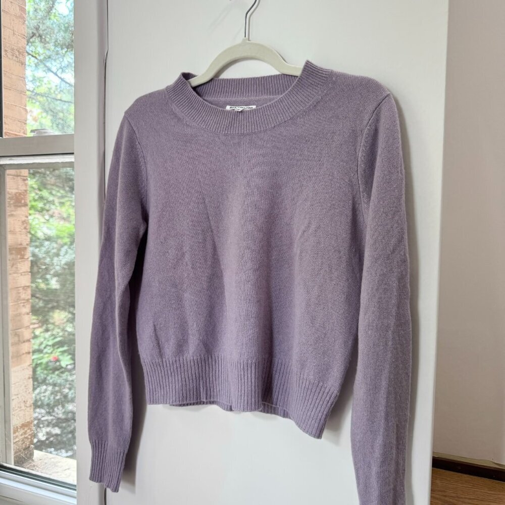 Reformation Dana Cashmere Crew Sweater Purple Small - Picture 9 of 13